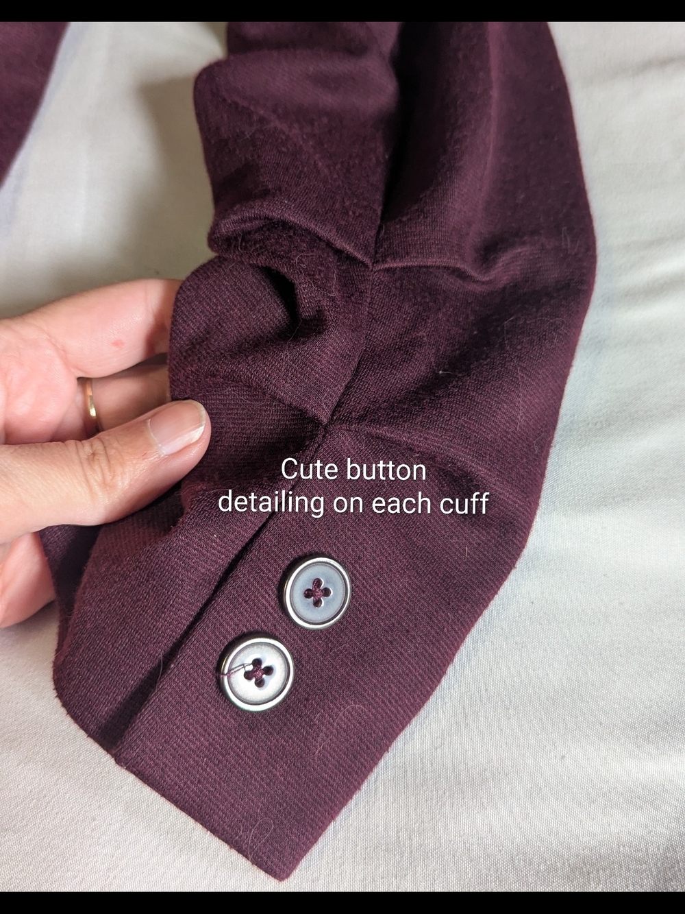 Ricki's GUC Plum/Burgundy Ruched 3/4 Sleeve Blazer Knit Suit Jacket Size XSmall - Picture 9 of 13